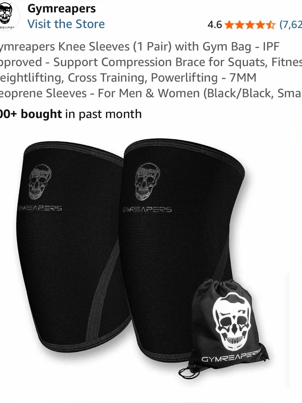Gymreaper Black Knee Sleeves Size Small